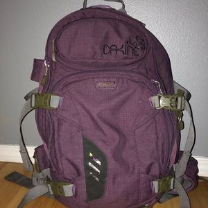 Dakine backpack, with skate and snowboard carrier